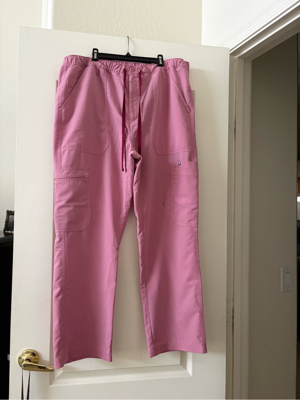 Figs Men's Rose Pink Cargo Scrub Pants
